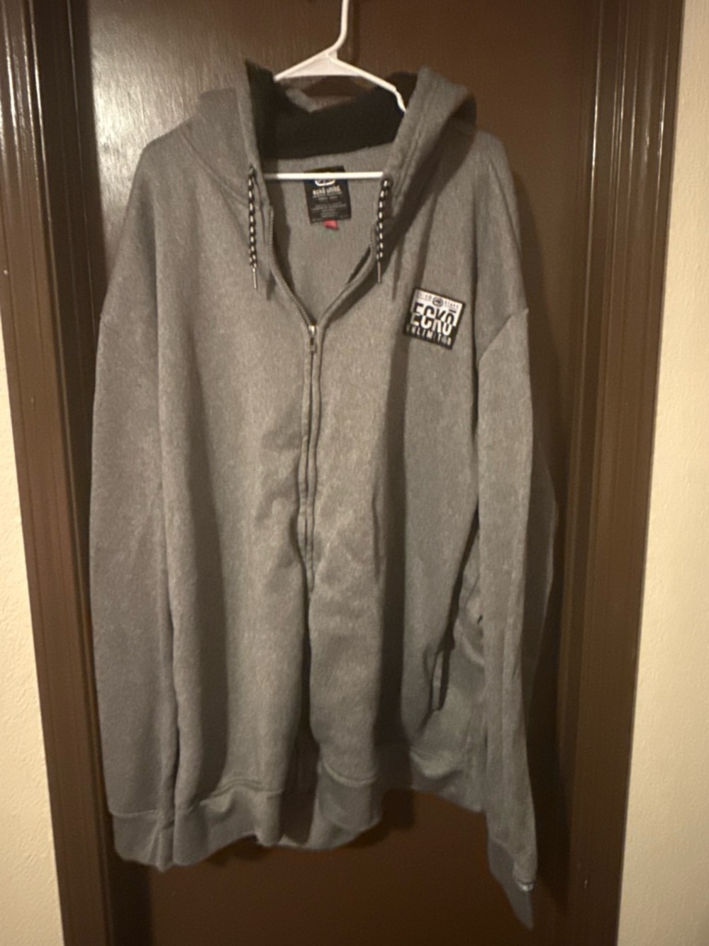 Ecko Unlimited Men’s Gray Full-Zip Hooded Sweatshirt